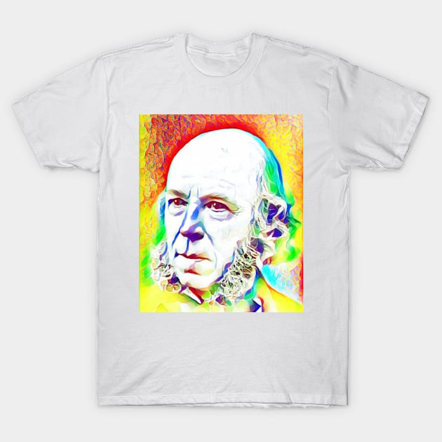 Herbert Spencer Colouful Portrait | Herbert Spencer Artwork 11 T-Shirt by JustLit